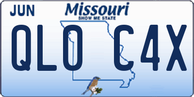 MO license plate QL0C4X