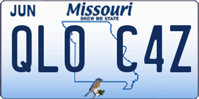 MO license plate QL0C4Z