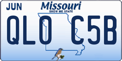 MO license plate QL0C5B