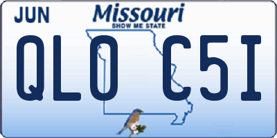 MO license plate QL0C5I