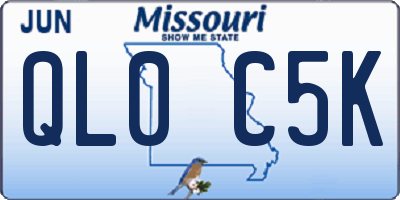 MO license plate QL0C5K