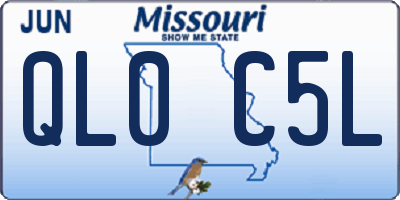 MO license plate QL0C5L