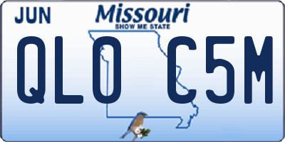 MO license plate QL0C5M