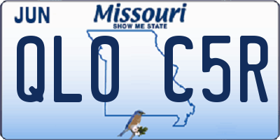 MO license plate QL0C5R