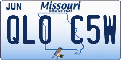 MO license plate QL0C5W