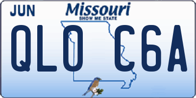 MO license plate QL0C6A