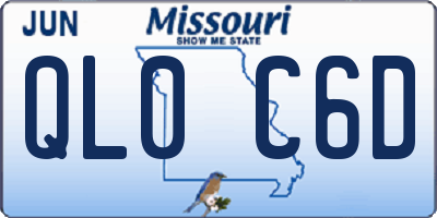 MO license plate QL0C6D
