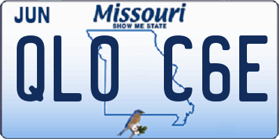 MO license plate QL0C6E