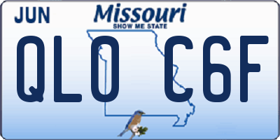 MO license plate QL0C6F