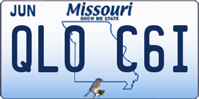 MO license plate QL0C6I