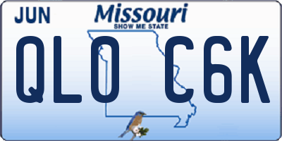 MO license plate QL0C6K