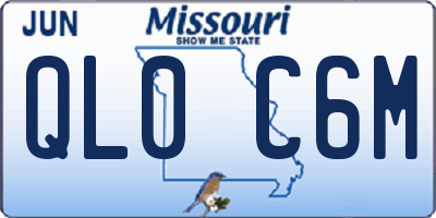 MO license plate QL0C6M