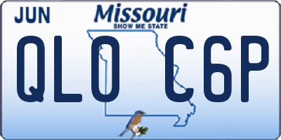 MO license plate QL0C6P