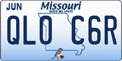 MO license plate QL0C6R