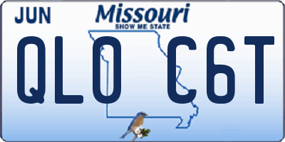MO license plate QL0C6T