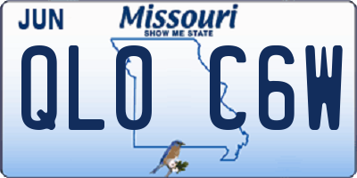 MO license plate QL0C6W