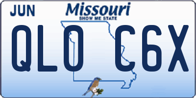 MO license plate QL0C6X
