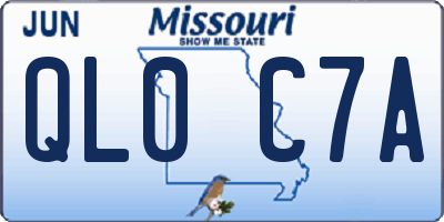 MO license plate QL0C7A