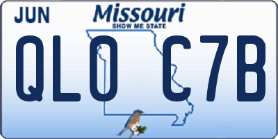 MO license plate QL0C7B