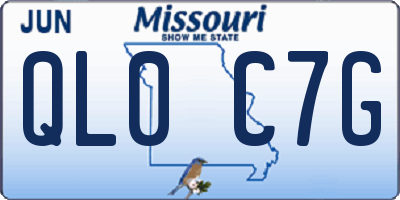 MO license plate QL0C7G