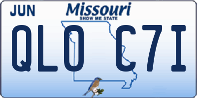 MO license plate QL0C7I