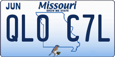 MO license plate QL0C7L