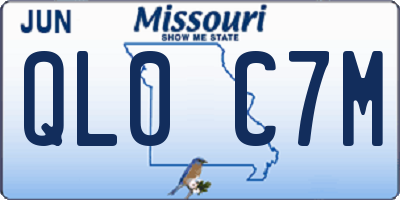 MO license plate QL0C7M