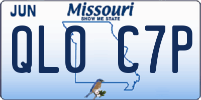 MO license plate QL0C7P