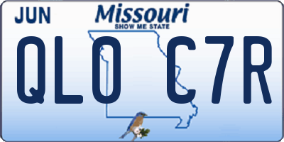 MO license plate QL0C7R