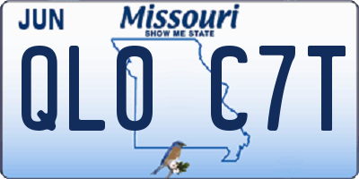 MO license plate QL0C7T