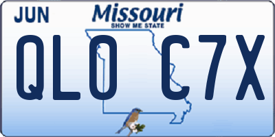 MO license plate QL0C7X