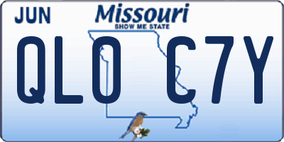 MO license plate QL0C7Y