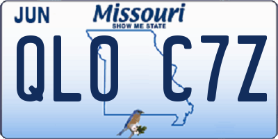 MO license plate QL0C7Z