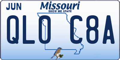 MO license plate QL0C8A