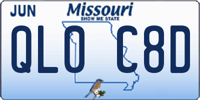 MO license plate QL0C8D