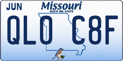 MO license plate QL0C8F