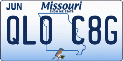 MO license plate QL0C8G