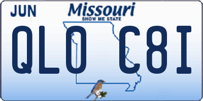 MO license plate QL0C8I