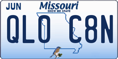 MO license plate QL0C8N