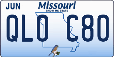 MO license plate QL0C8O