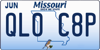 MO license plate QL0C8P