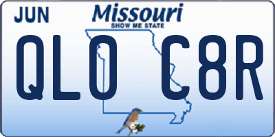 MO license plate QL0C8R