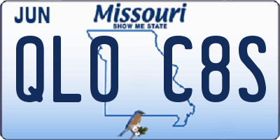 MO license plate QL0C8S