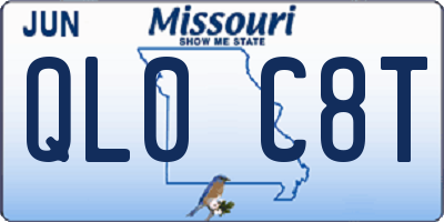 MO license plate QL0C8T