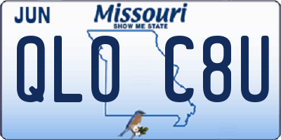 MO license plate QL0C8U