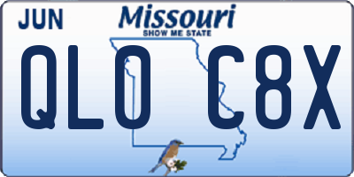 MO license plate QL0C8X