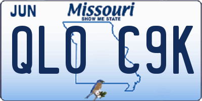 MO license plate QL0C9K