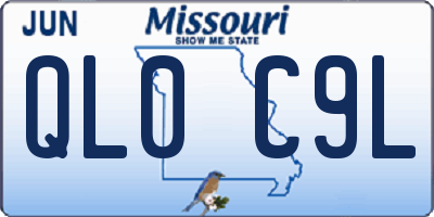 MO license plate QL0C9L