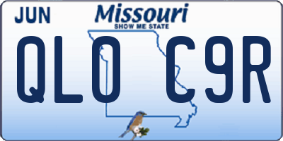 MO license plate QL0C9R