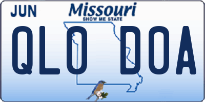 MO license plate QL0D0A
